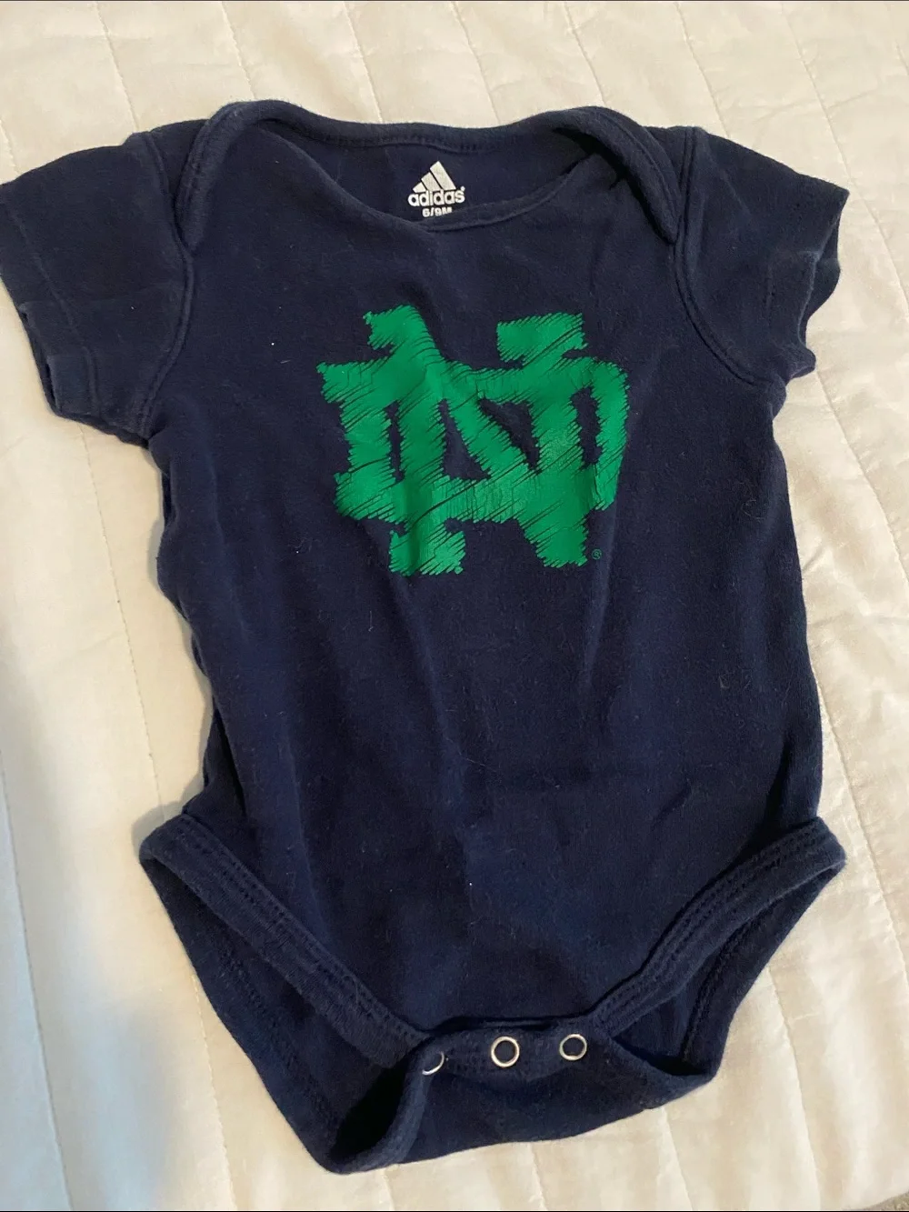 adidas Navy and Green Notre Dame 2 Onesie and pants Set